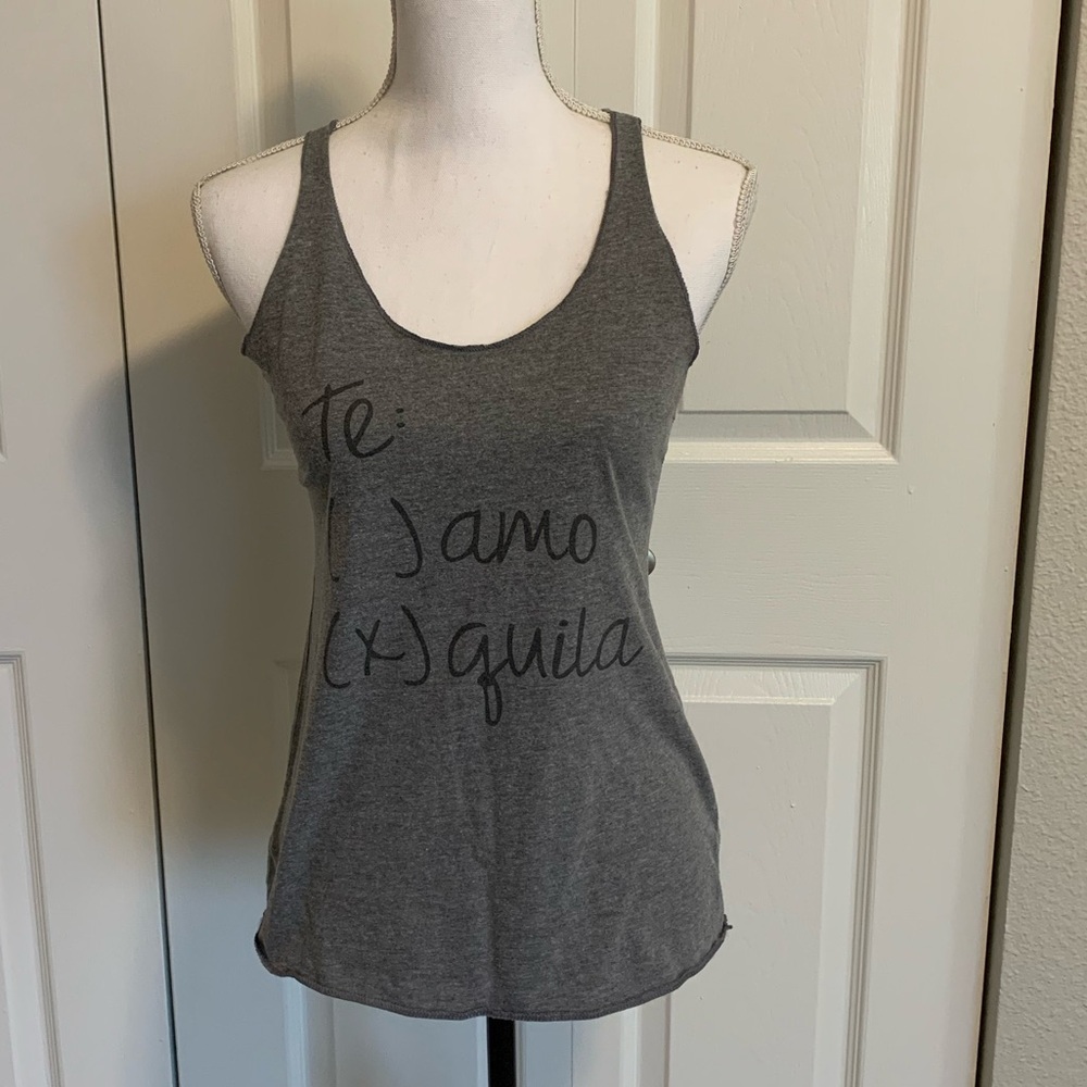 Gray Tequila racerback tank top size small